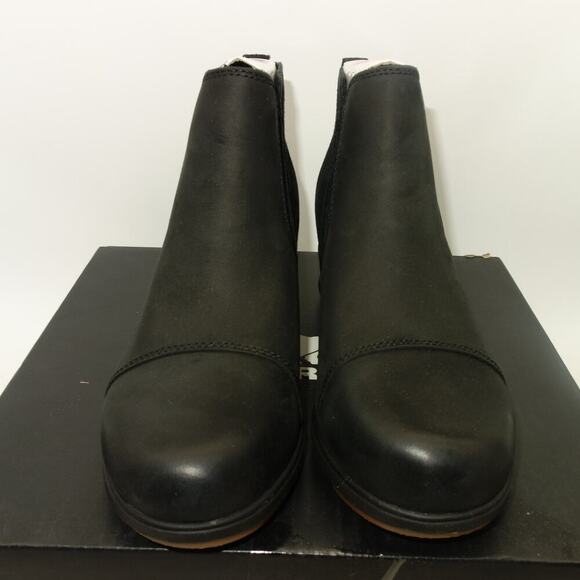 NEW SOREL Evie Pull On Black Brown Ankle Boots Booties Women's Size 8.5 - Picture 4 of 7